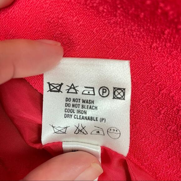 Escada | Bright Orange Blazer Wool Blend Structured Coral 6 - Picture 6 of 9